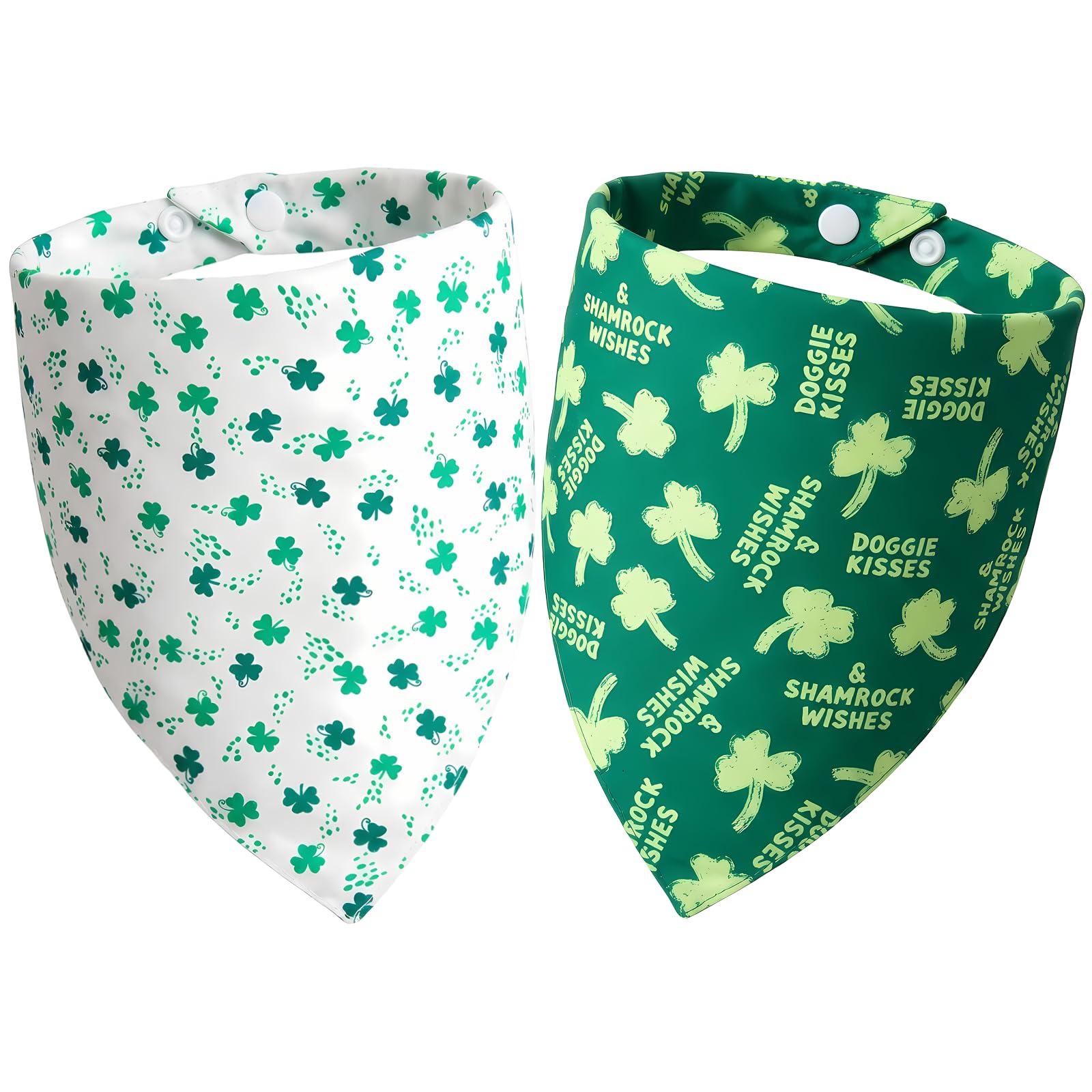 Dimidium bandanas Saint-Patrick imprimé trèfle à trois feuilles pour chiens, look festif.