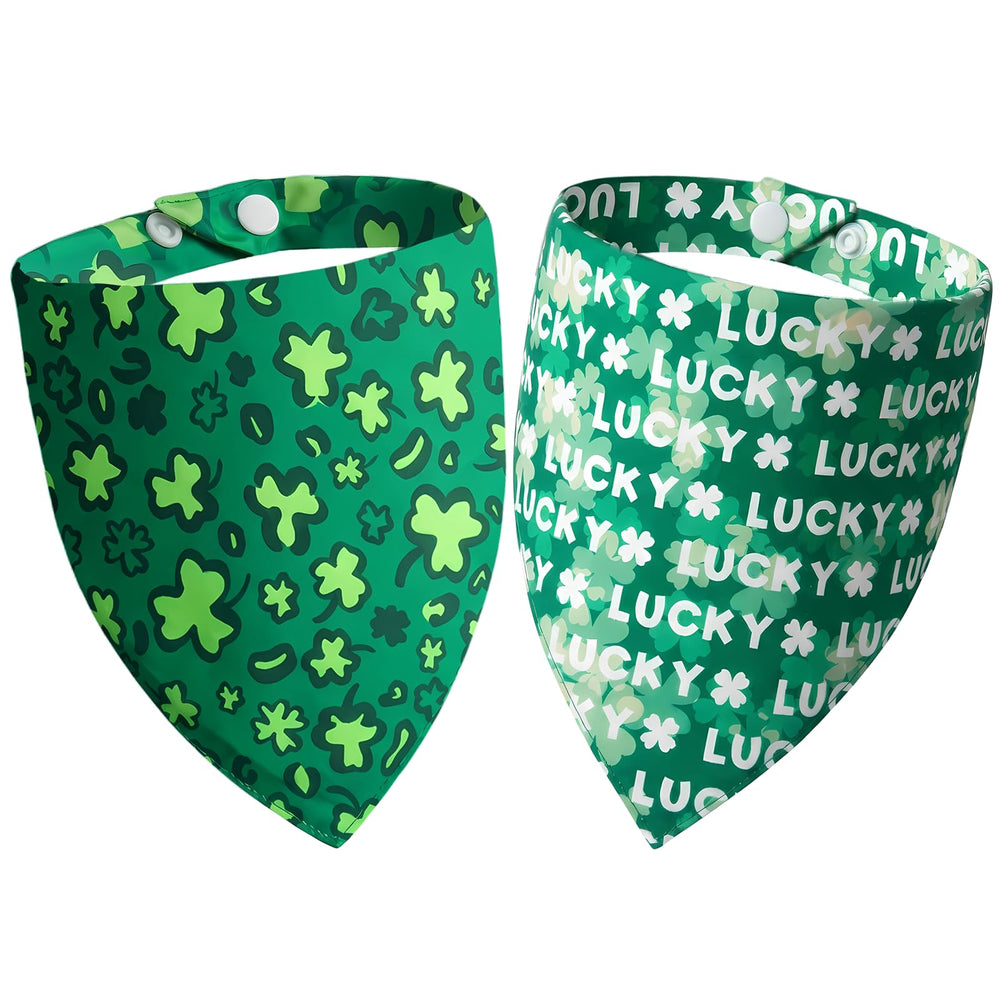 Bandanas Dimidium Saint-Patrick, duo de motifs festifs pour chien.