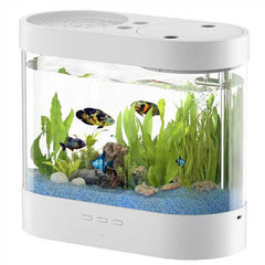Dimind bac aquarium HD en acrylique 1,5 gallon avec vue panoramique 360°.
