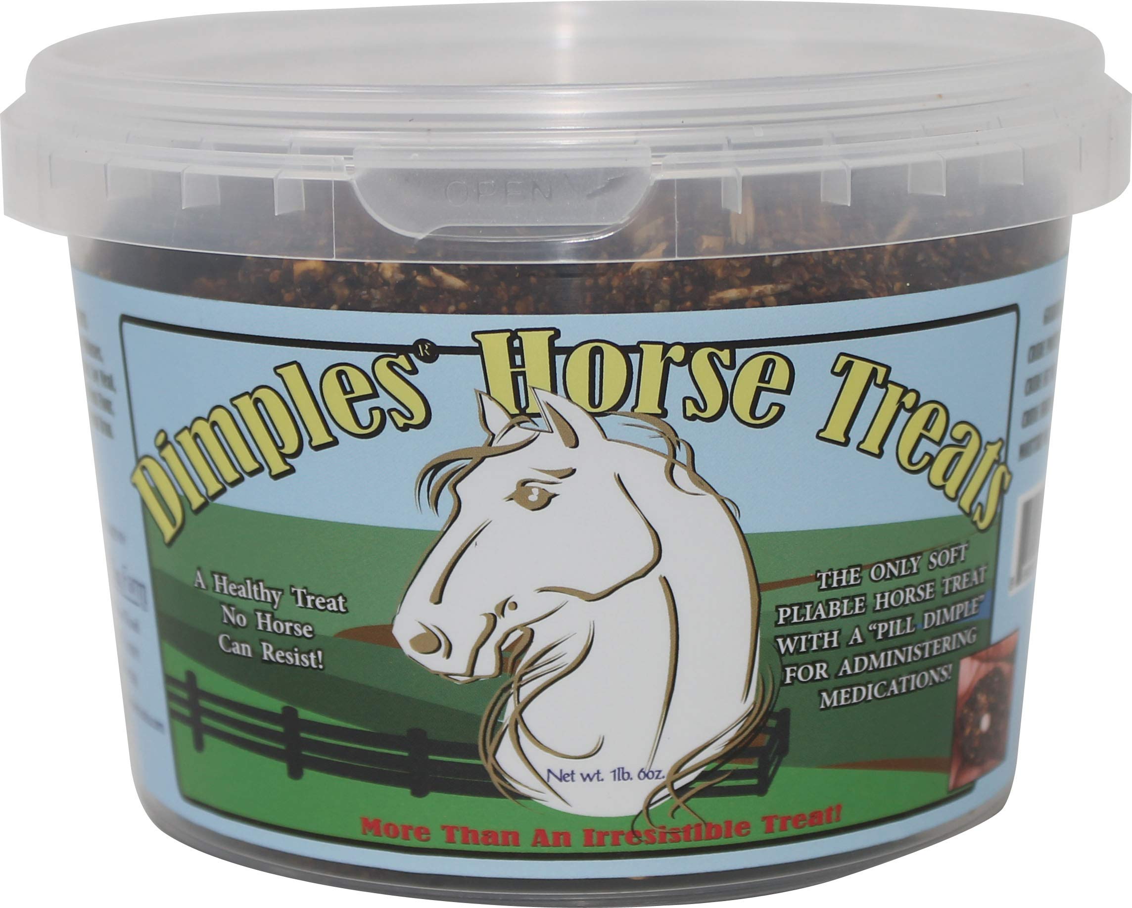 Friandise Dimples pour chevaux Pill Dimple dans un pot de 1 lb, idéale pour masquer les médicaments