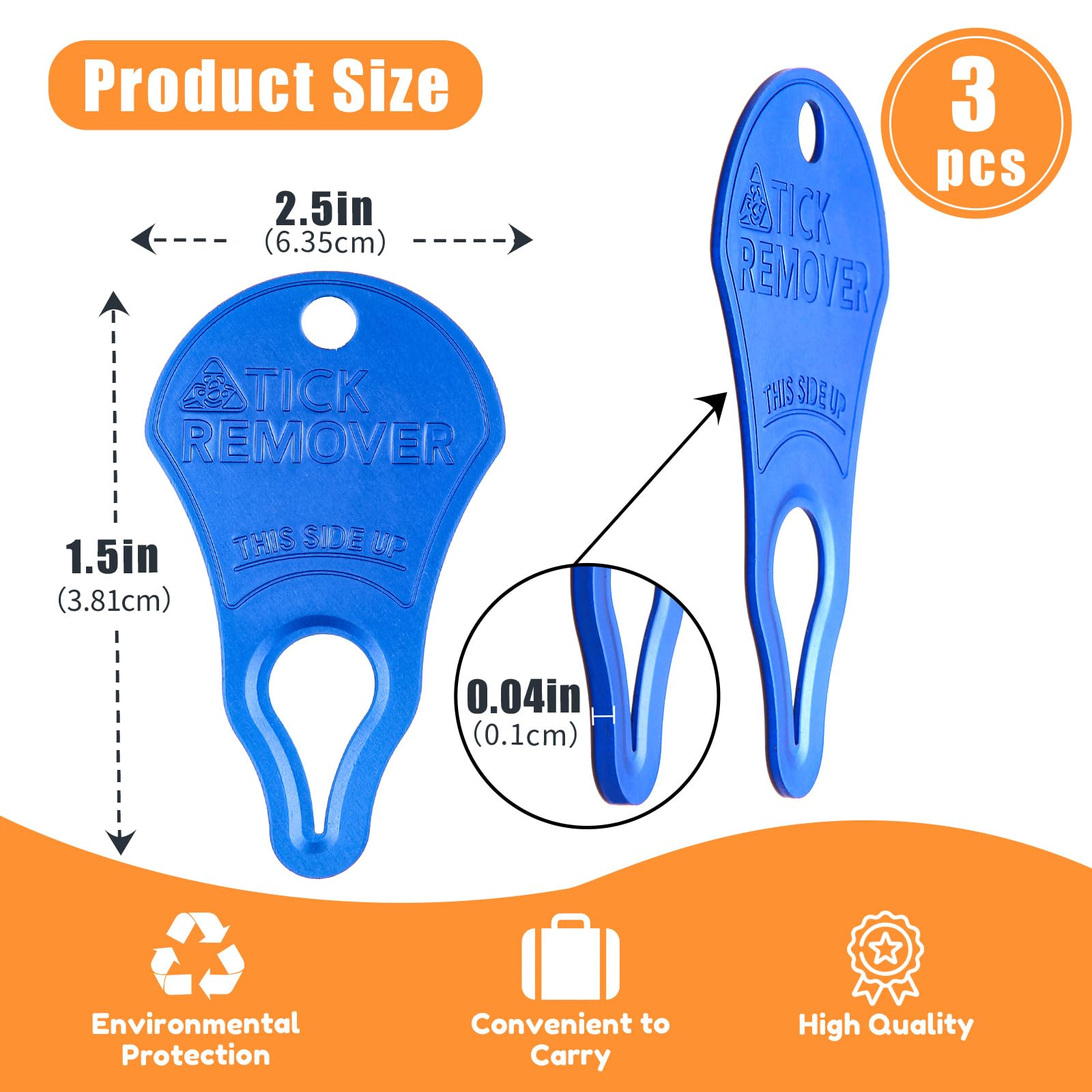 Dimsem outil retrait tiques en aluminium, conception robuste et durable.
