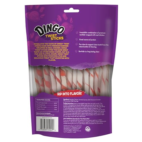Bâtonnets Dingo en cuir brut haute qualité, texture durable pour mâcher.