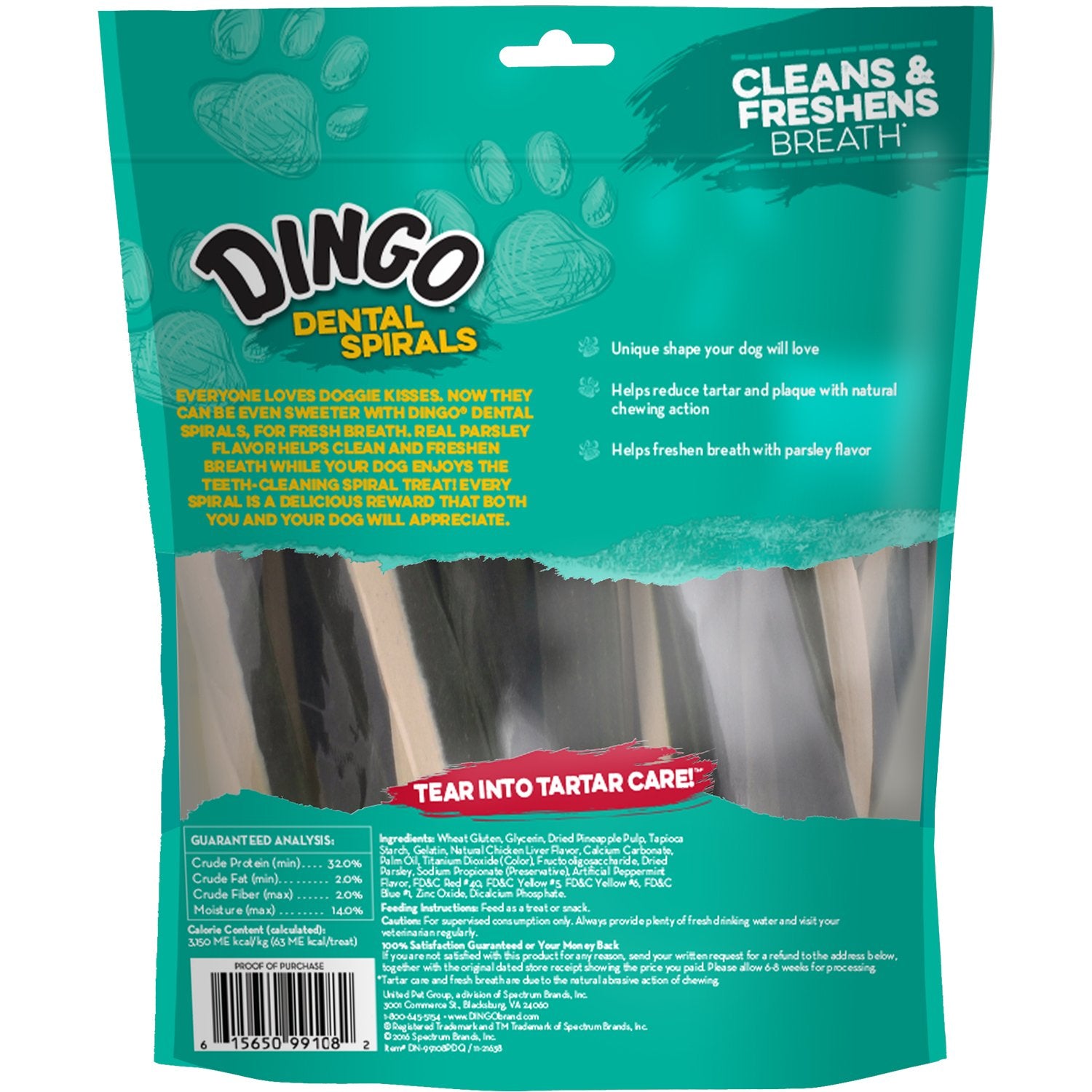 Spirales dentaires Dingo arôme persil : parfum frais et naturel.