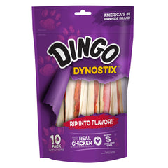 Dingo Dynostix bâton masticable au poulet, goût attirant les petits chiens.