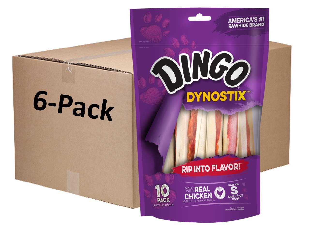 Dingo Dynostix emballage refermable préservant la fraîcheur des bâtonnets.