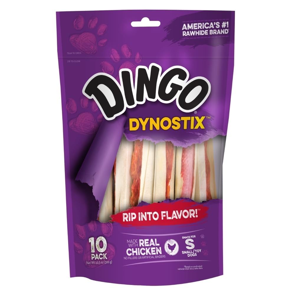 Dingo Dynostix au poulet réel, friandise idéale pour récompenser l'entraînement