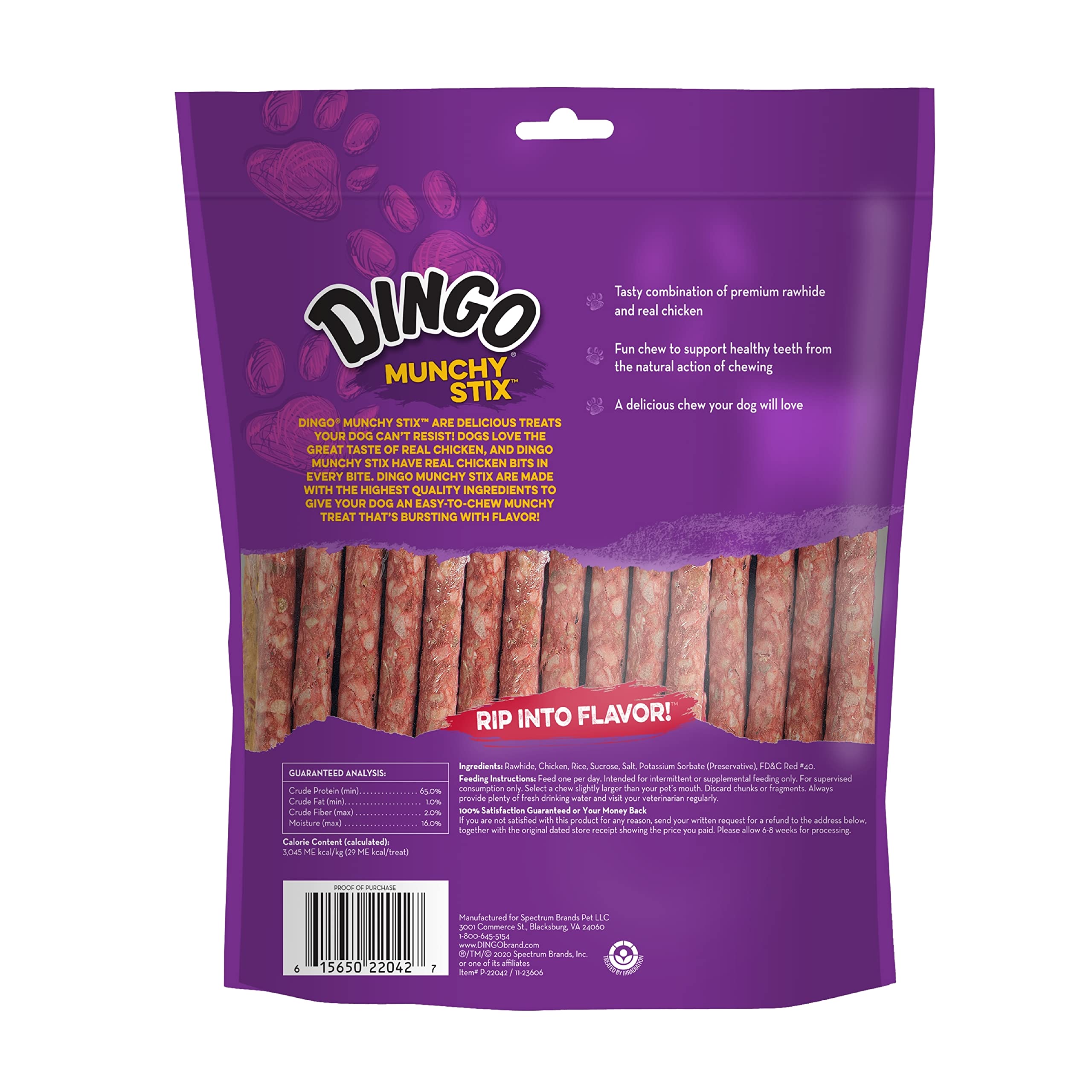 Dingo Munchy Stix – bouchées poulet dans chaque bouchée, saveur attrayante pour chiens