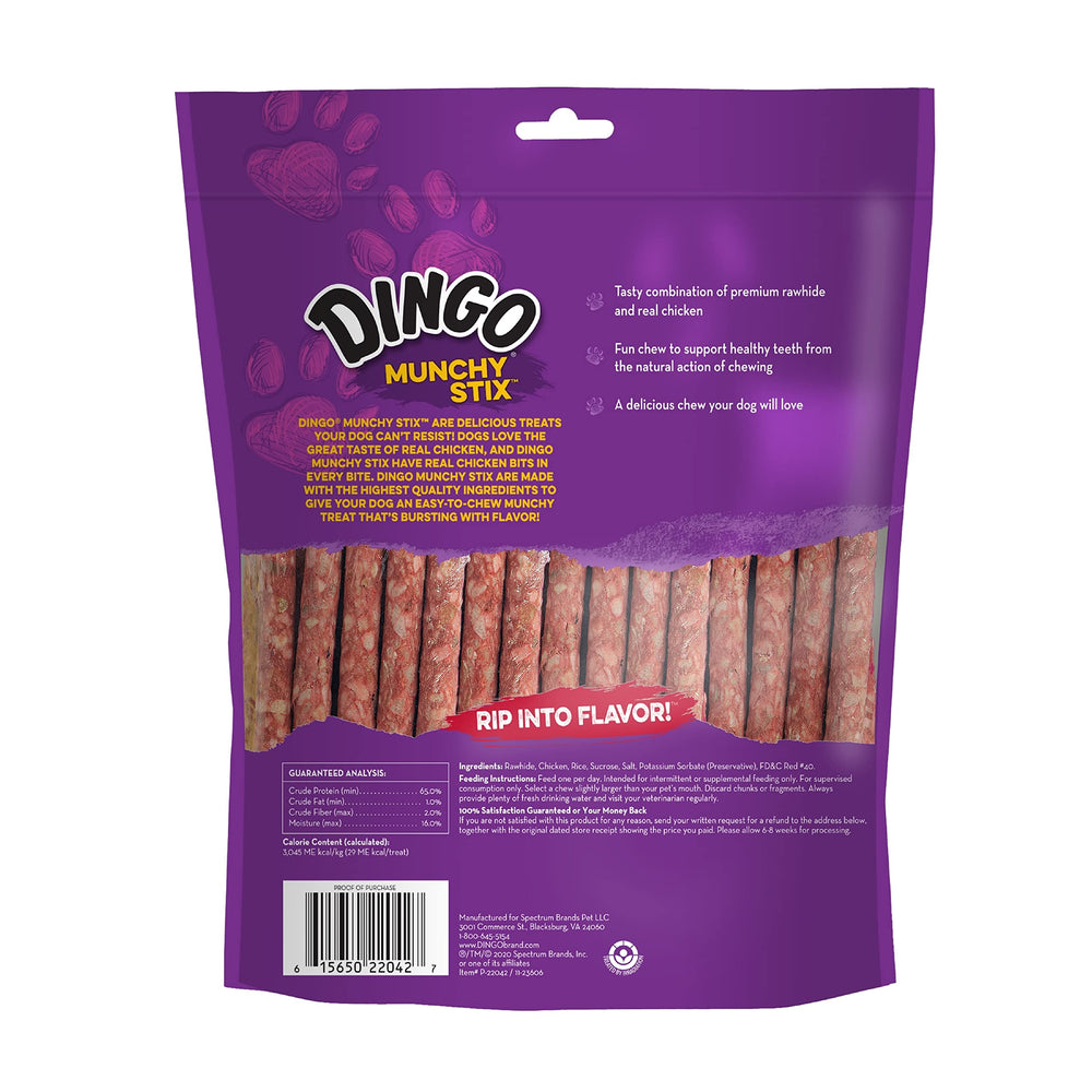Dingo Munchy Stix – bouchées poulet dans chaque bouchée, saveur attrayante pour chiens