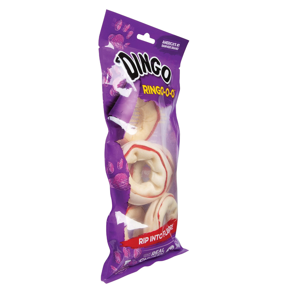 Dingo Ringo-o-o anneau en cuir brut, friandise en forme d’anneau pour chiens