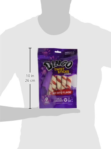 Dingo Twist Sticks format jumbo pour chien, stimule la mastication et les gencives.