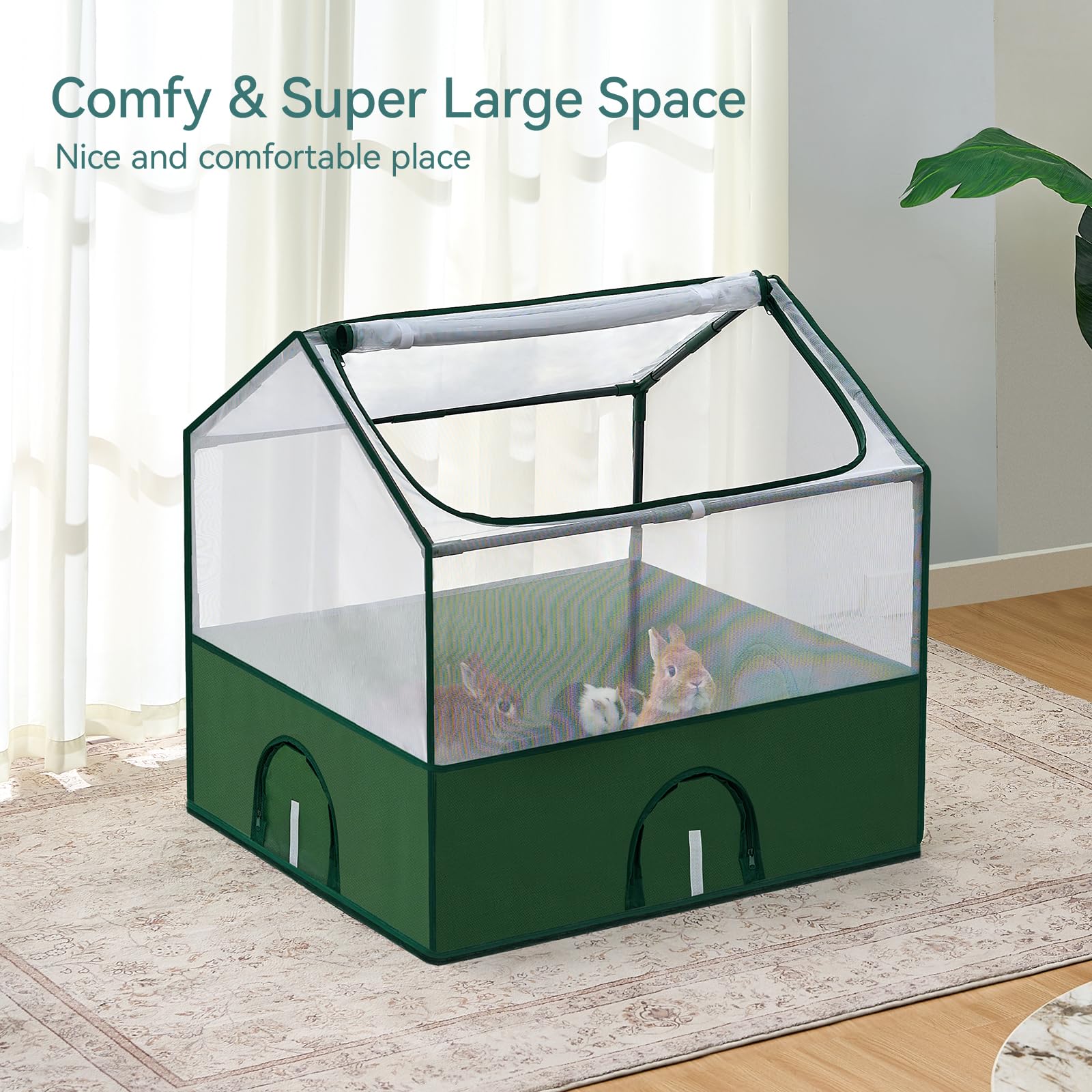 DINMO parc petits animaux – fond imperméable pour un nettoyage rapide.