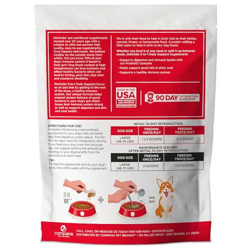 Dinovite Probiotique Chien – étiquette nutrition, repère utile pour l’intégration quotidienne.
