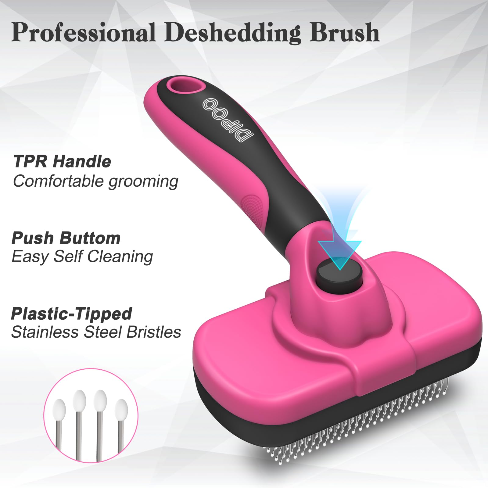 Dipoo brosse: bouton nettoyage rapide facilite l'entretien.