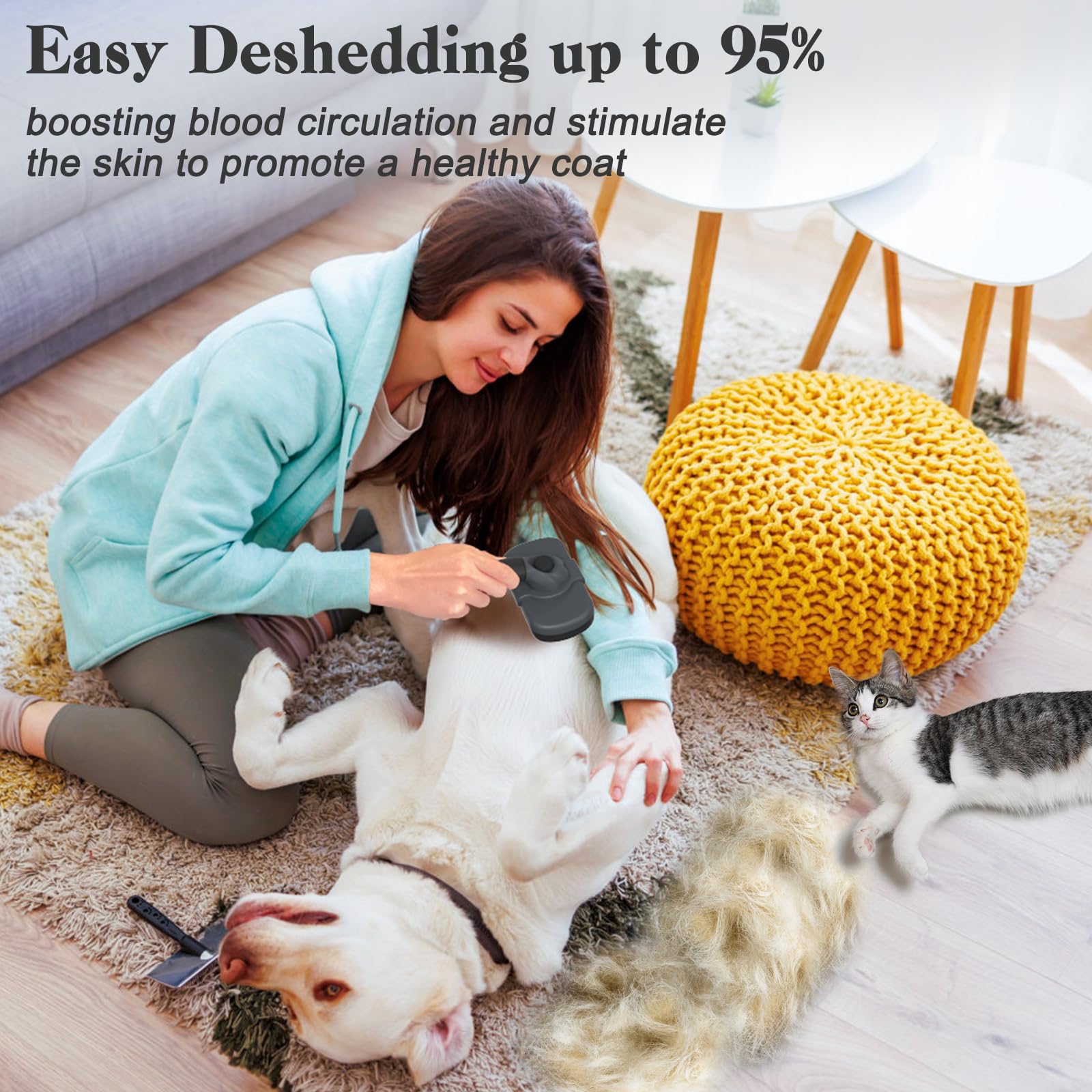 Dipoo brosse efficace pour enlever les poils morts chez chiens et chats.