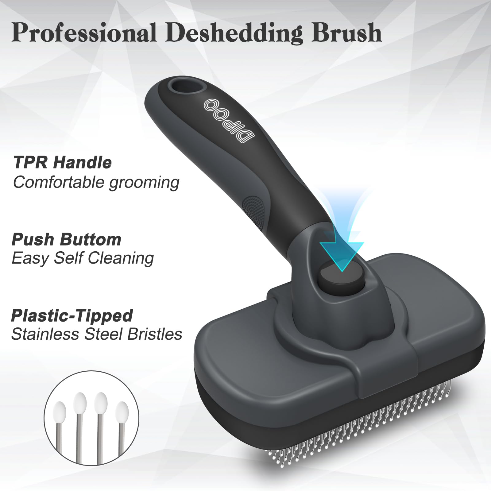 Dipoo brosse, tête plastique douce, protège la peau de votre animal pendant le brossage.