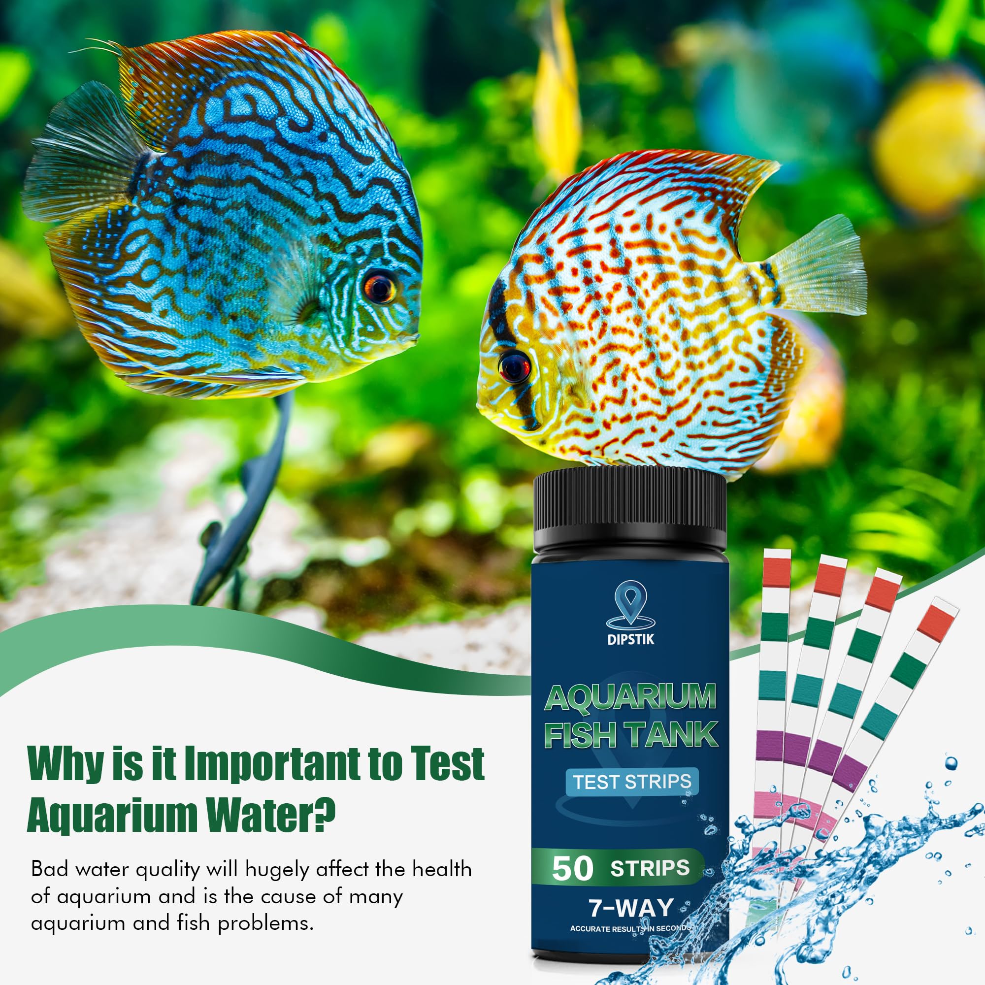 DipStik adapté aux eaux douces et salées, polyvalence pour aquariums.