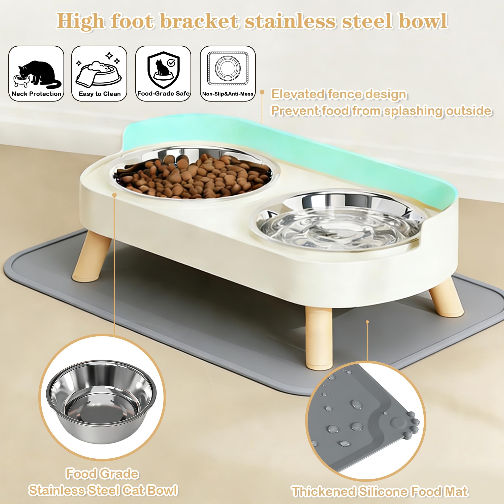DIRZHX pieds-antiderapants — stabilité accrue pendant les repas.