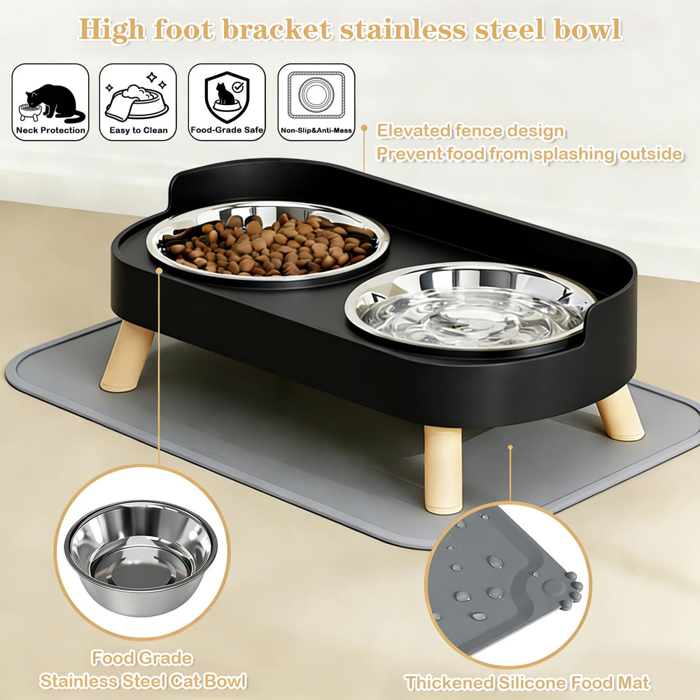 DIRZHX deux bols en inox, pratiques pour nourriture et eau.