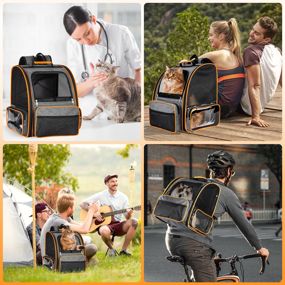 Discala sac-dos-chat usage exterieur: idéal pour promenades et voyages.