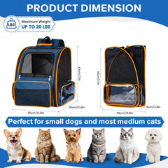 Discala sac à dos chat vue extérieure transparente pour surveillance et confort.