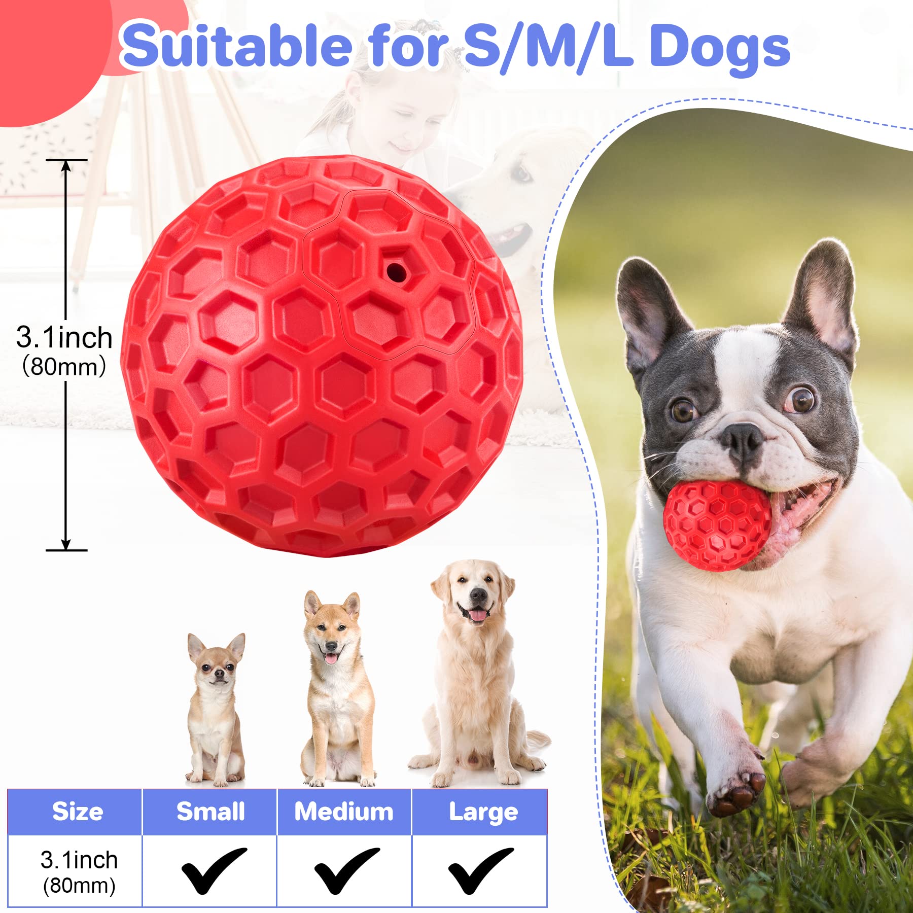 La balle incassable DISSKNIC adaptée aux grands chiens résiste aux mâchoires puissantes.