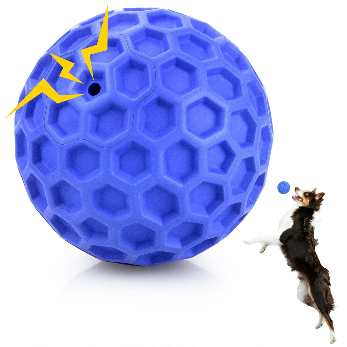 Balle DISSKNIC indestructible qui fait du bruit, adaptée aux grands chiens agressifs.