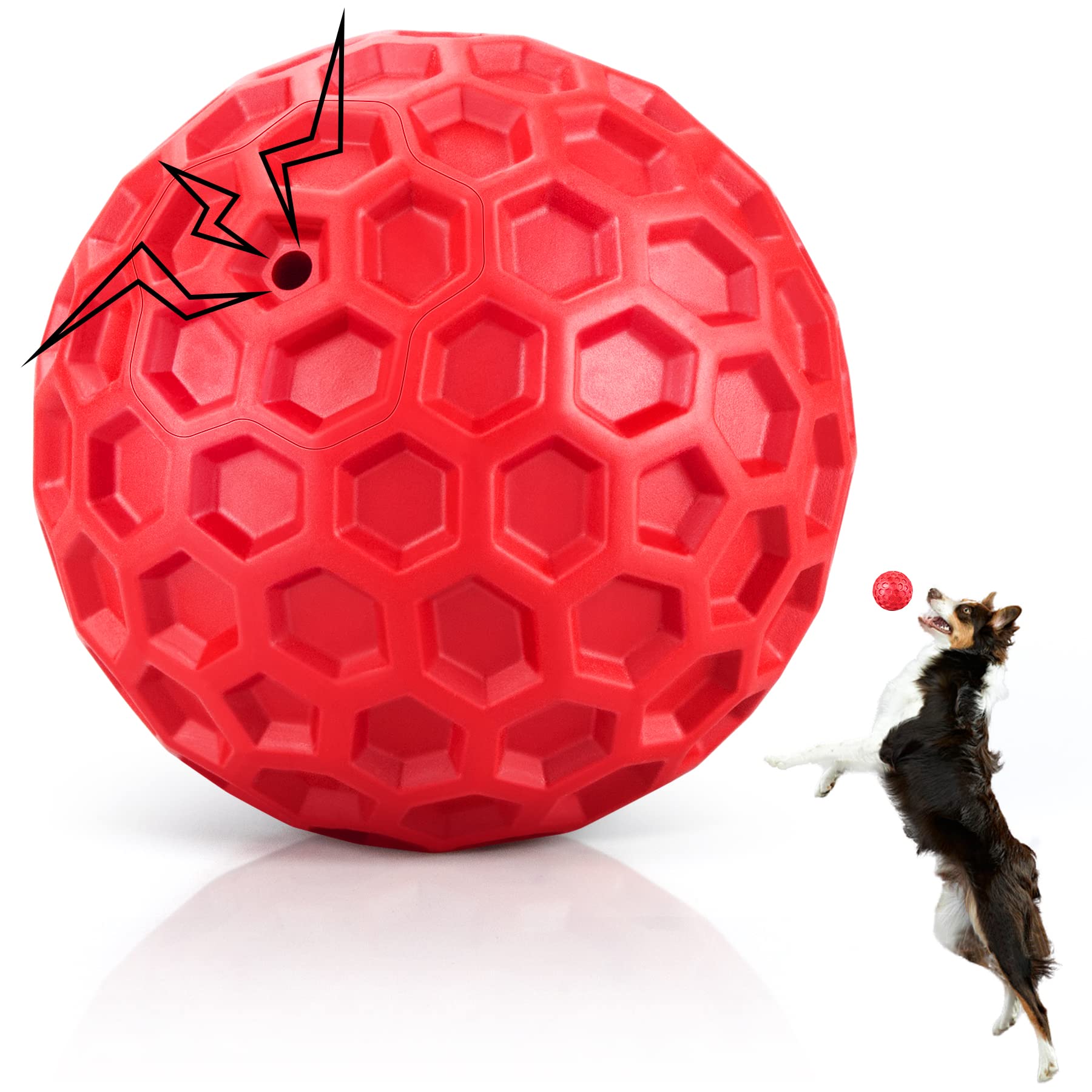 Balle qui couine DISSKNIC incassable, stimule curiosité et jeu interactif.
