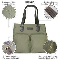 DJANGO sac-porteur-chien, attache sécurité intégrée pour les promenades en toute sécurité.