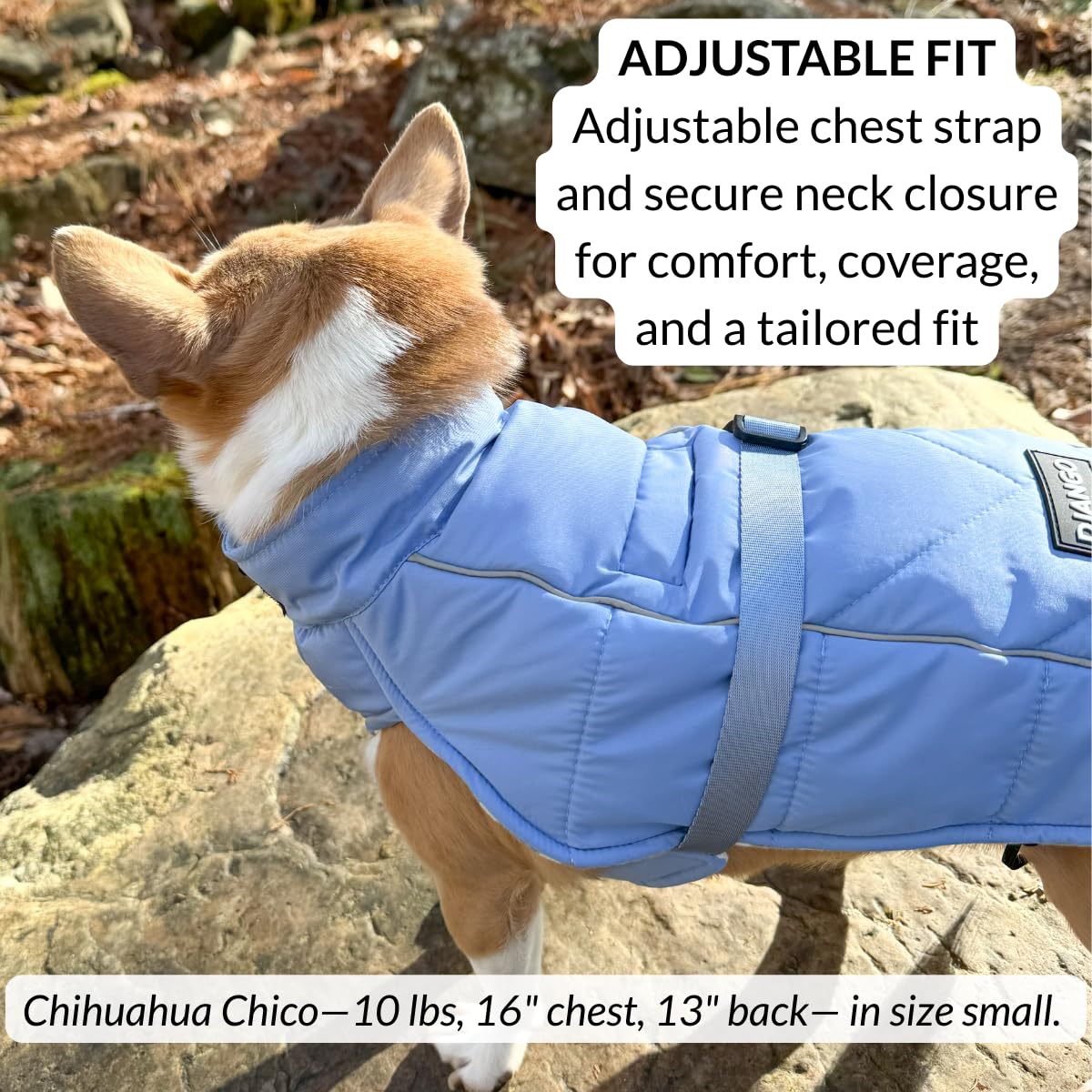 DJANGO doudoune-puffer chien réglage poitrine facilite l’ajustement.