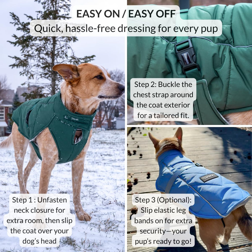 DJANGO manteau hivernal pratique pour promenades pluvieuses et froides.