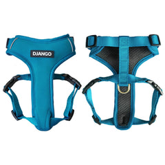 Harnais DJANGO Adventure pour grand chien en néoprène bleu pacifique, confort quotidien.
