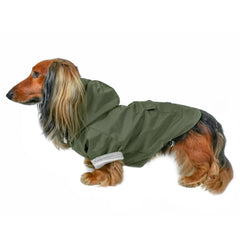 DJANGO Highland imperméable olive avec capuche pour balades pluvieuses.