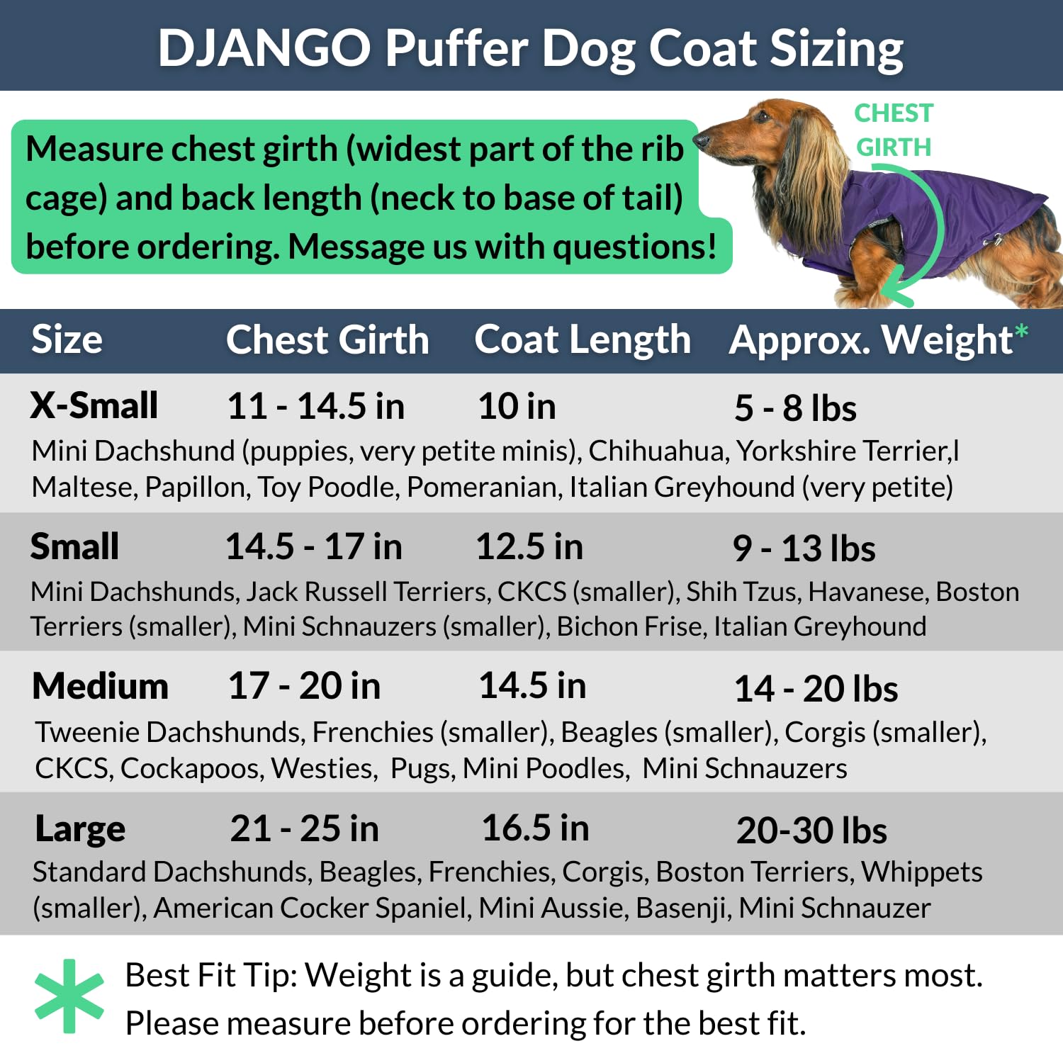 Manteau Django pour chien moyen — coupe adaptée et confort lors des balades.