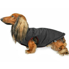 DJANGO manteau-puffer réversible pour chien noir petit, extérieur imperméable et chaud.