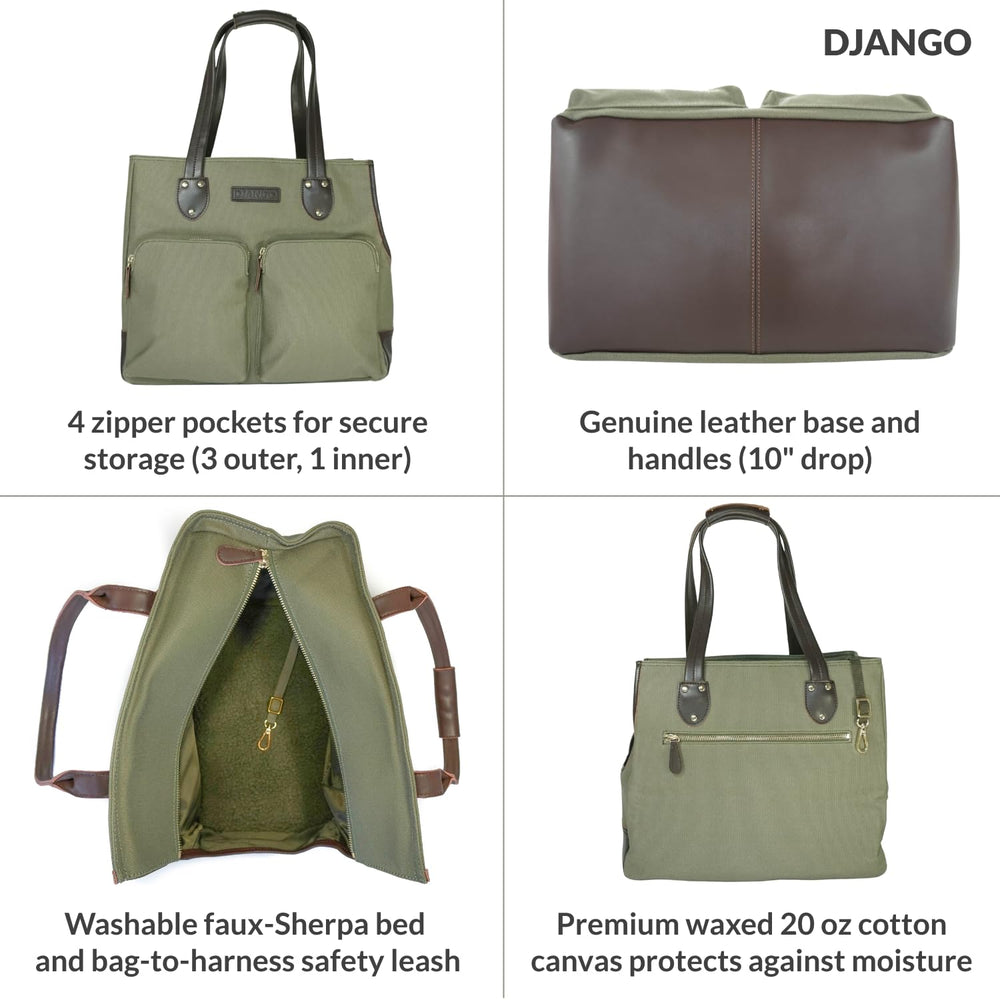 DJANGO sac chien doublure WR olive, filtration et entretien facilité