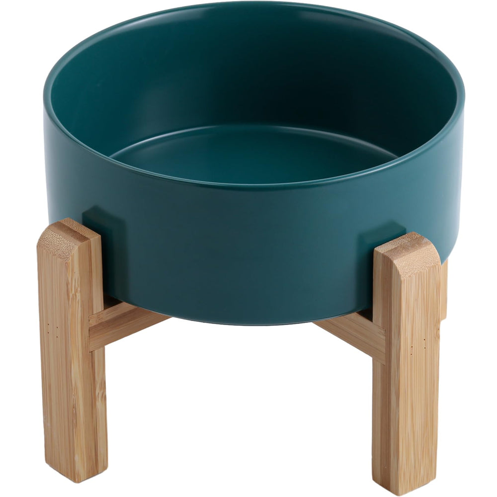 DJJJOOYS gamelle surélevée en céramique verte pour chien, posture idéale pendant les repas.
