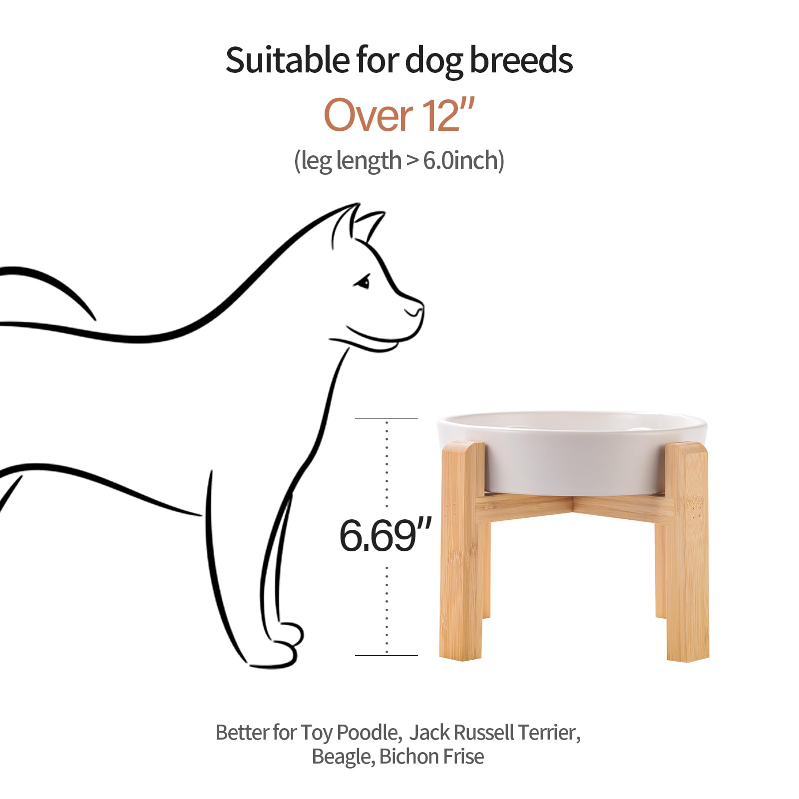 Bol DJJJOOYS céramique 21 cm, idéal pour chiens moyens et grands