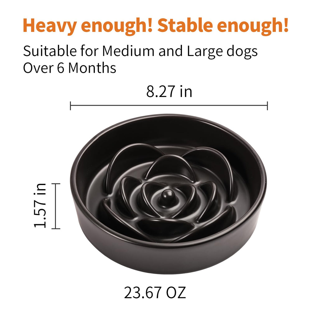 DJJJOOYS bol slow-feeder en céramique, ralentit l ingestion des chiens actifs.