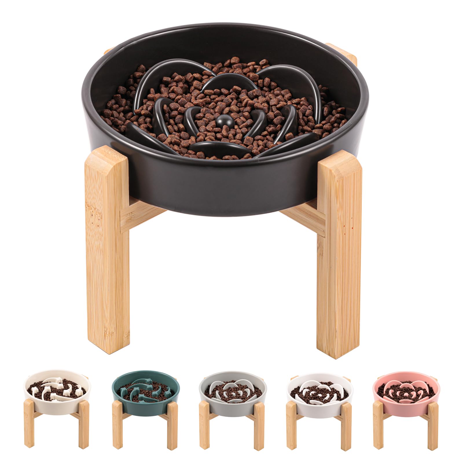 DJJJOOYS bol élevé en céramique, accès facile à la nourriture pour chiens.