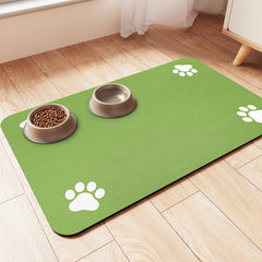DK177 Tapis d'alimentation absorbant vert lime sous les gamelles pour chiens et chats.