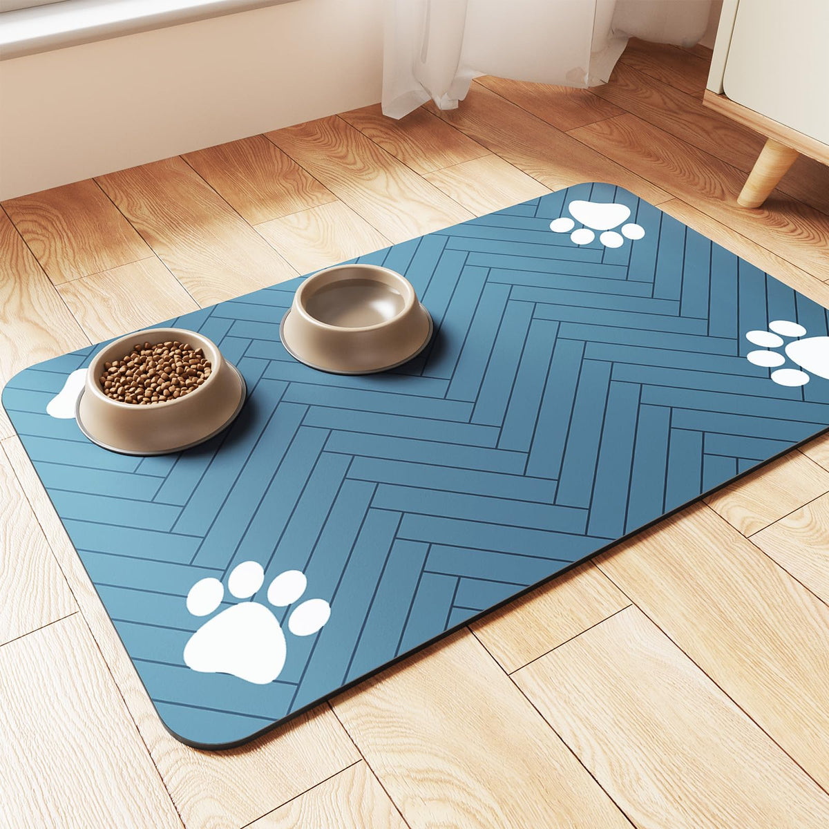 DK177 tapis nourrissage absorbant pour chiens et chats, espace repas sec et propre