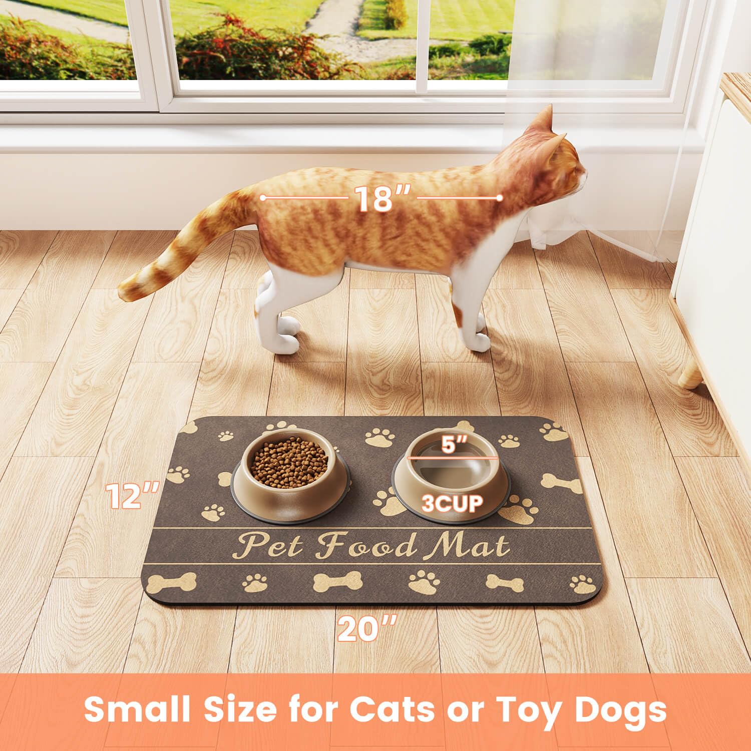 DK177 Tapis polyvalent pour chat et chien, protège sols et gamelles