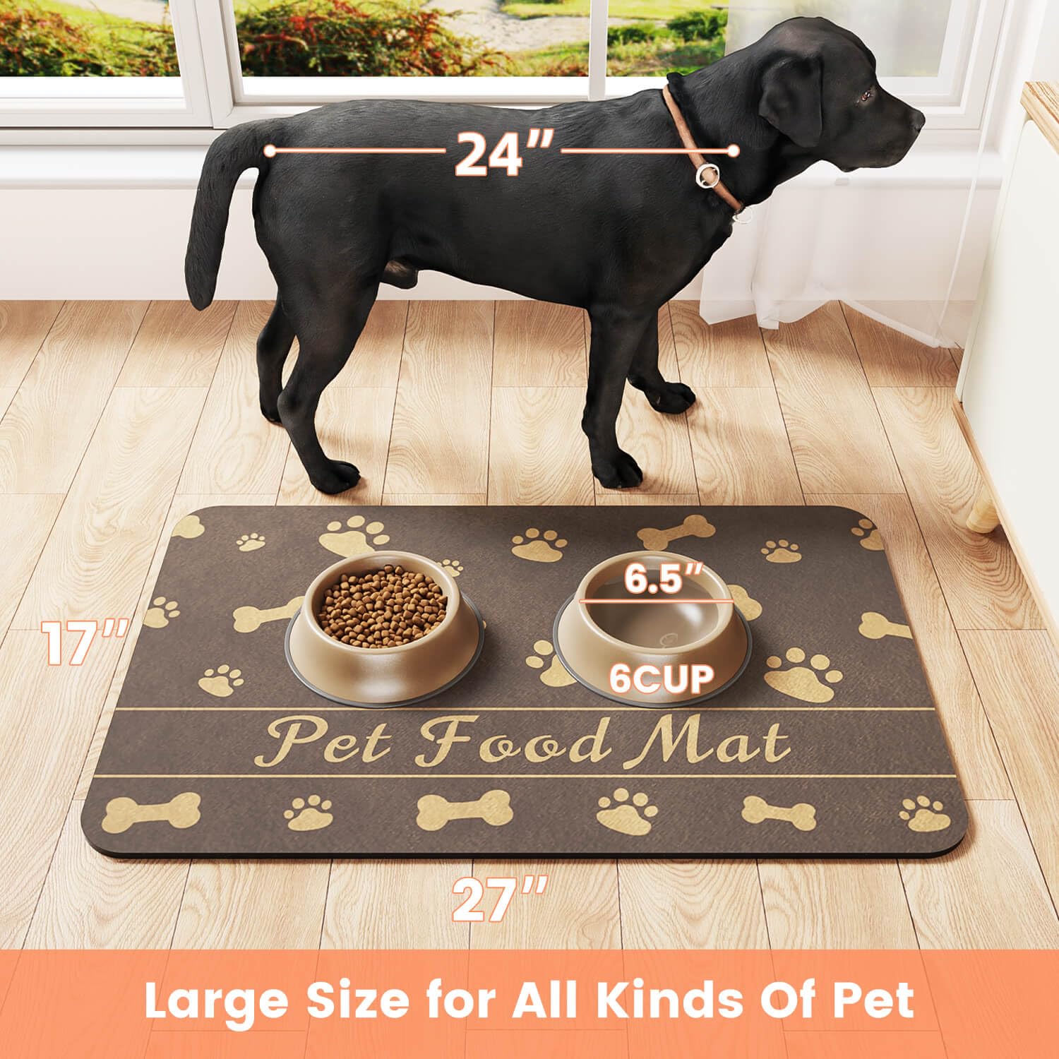 DK177 Tapis taille généreuse 27x17 pouces, espace pour repas et boisson