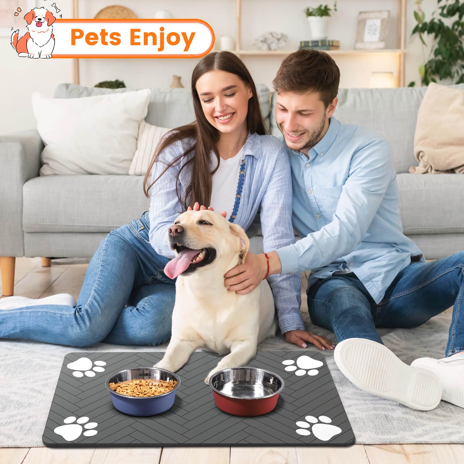 DK177 Tapis polyvalent pour repas et hydratation quotidien des animaux.