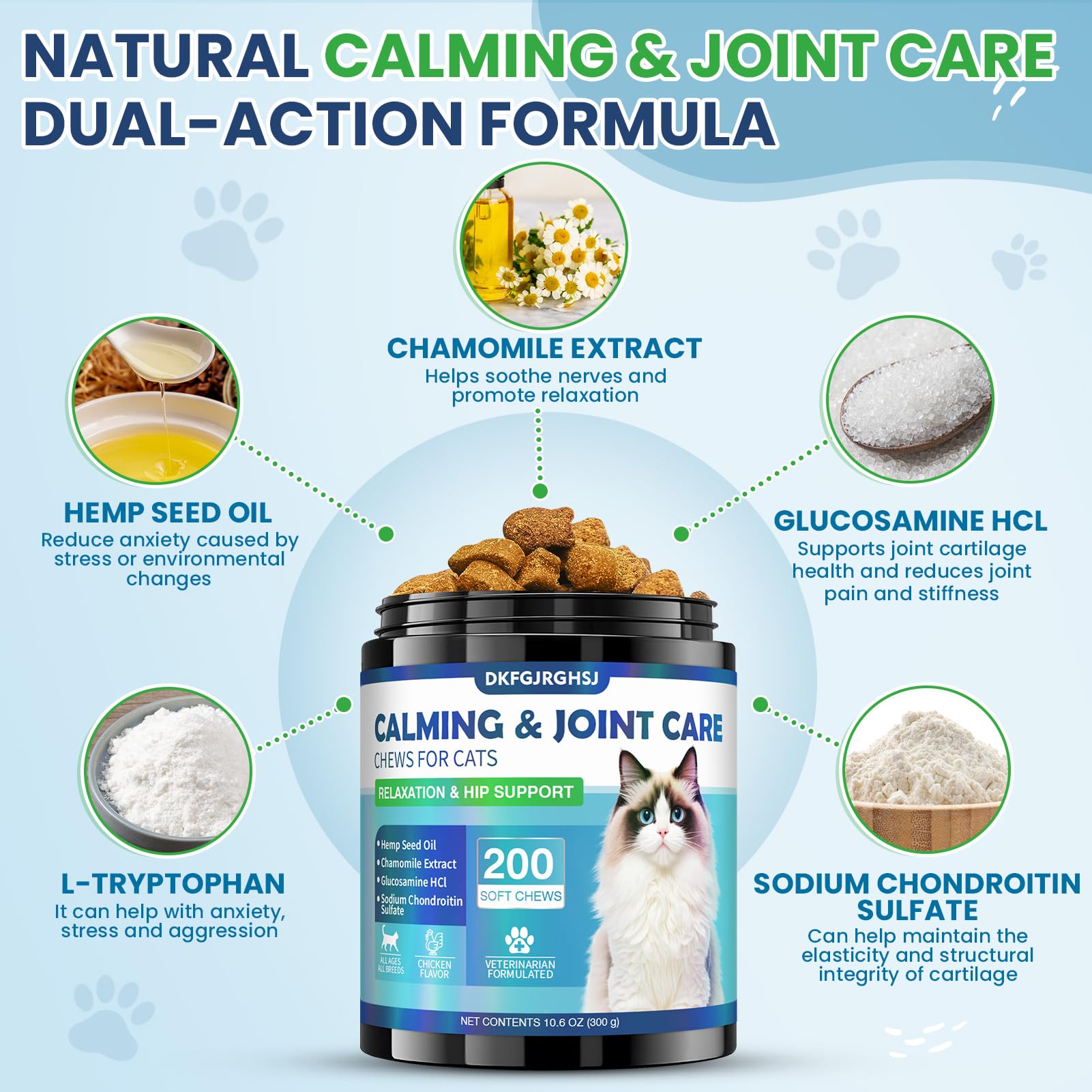 DKFGJRGHSJ friandise-chat-detail: morceaux apaisants améliorant le comportement calme.