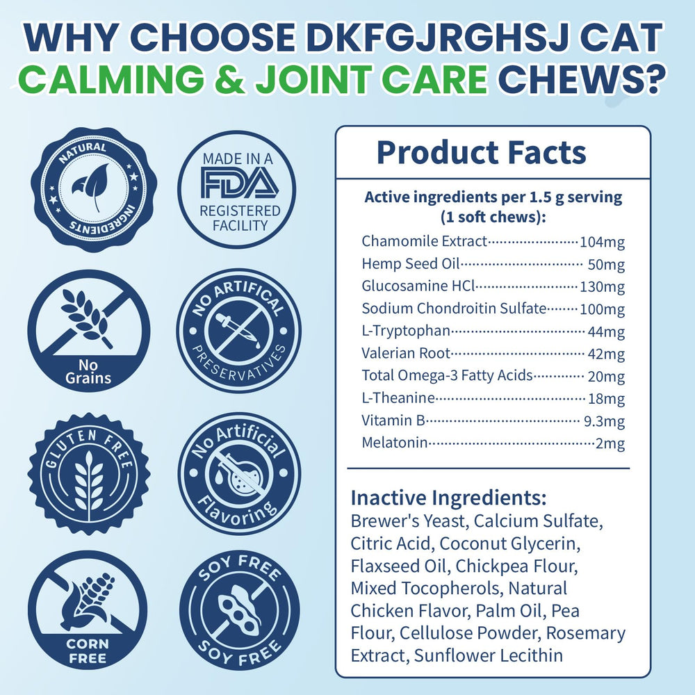 DKFGJRGHSJ-soutien-articulations-chat-glucosamine: soutien articulations pour chats actifs.