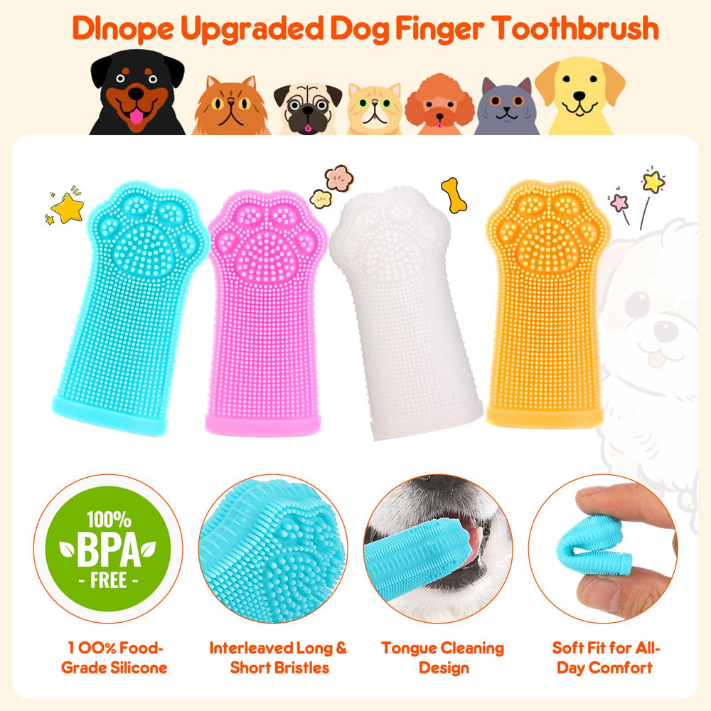 dlnope doigt-brosse-dent-chien-couleurs: set coloré pour différencier les animaux