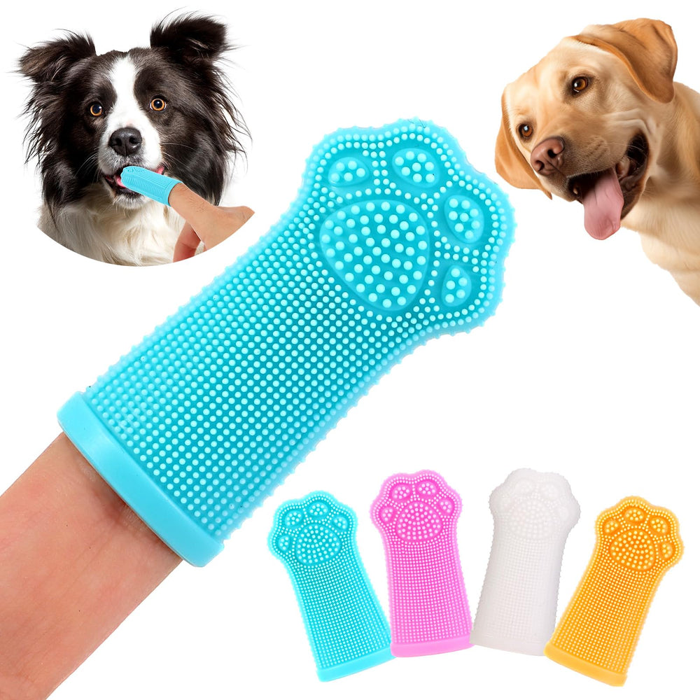 dlnope doigt-brosse-dent-chien ensemble: kit quatre outils pour un brossage facile