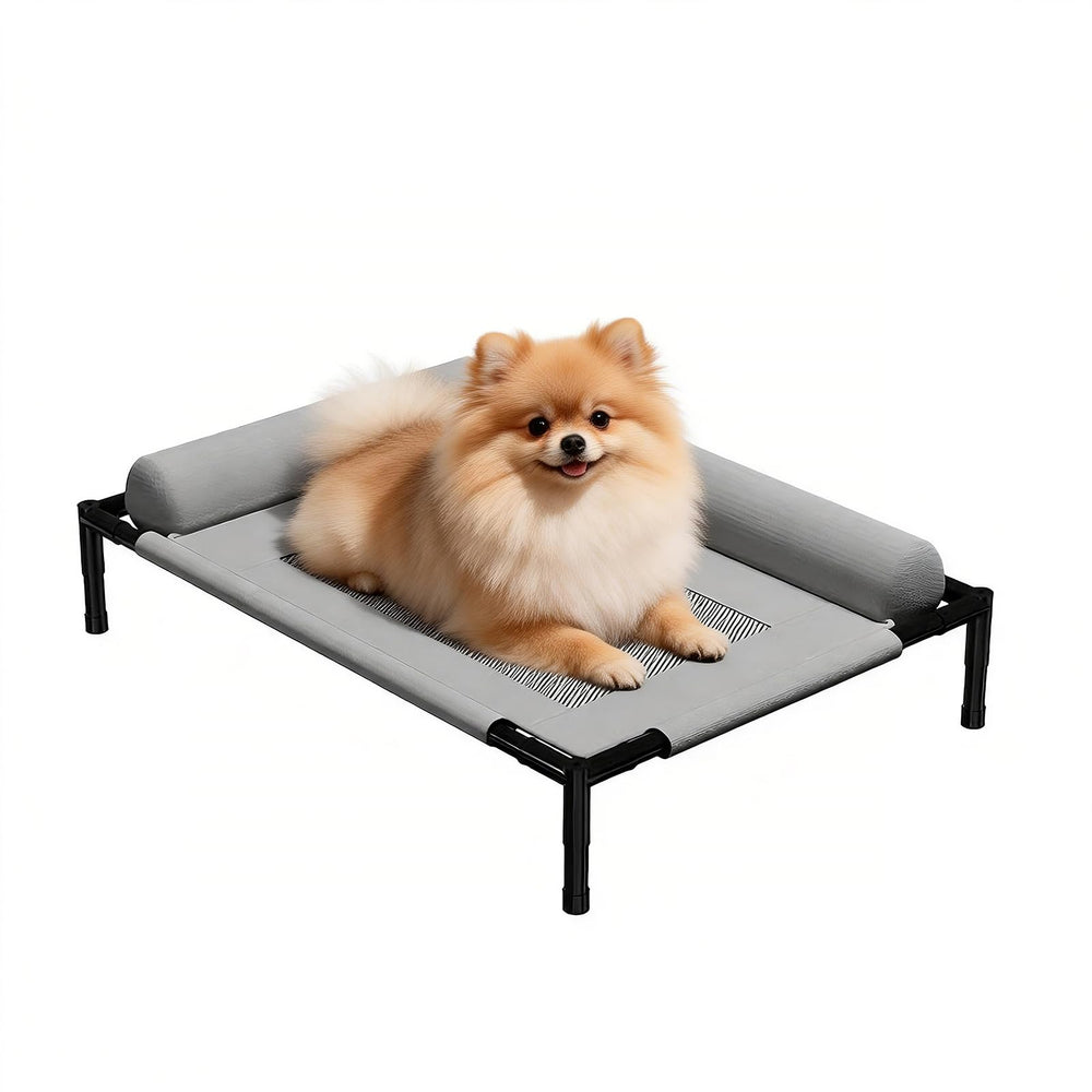 Lit surélevé DMPWNEBL pour petit chien, conçu pour rester au frais et confortable.