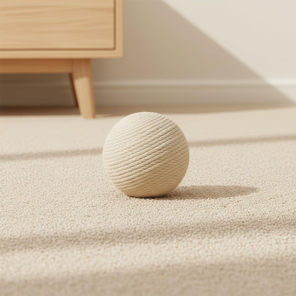 DMZBJ Boules Sisal Chat blanc, esthétique simple et visibilité accrue.
